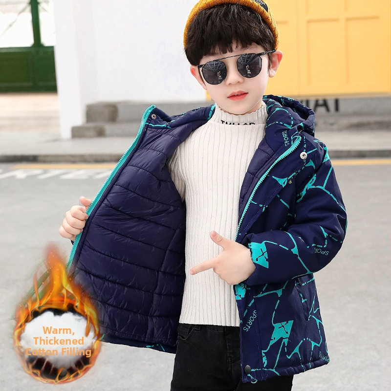 Αντιανεμικό για αγόρια, φθινοπωρινό και χειμερινό μπουφάν 2025, βαμβακερό παλτό με επένδυση, για αγόρια, 13 ετών και μεγαλύτερα παιδιά, παχύ και ζεστό