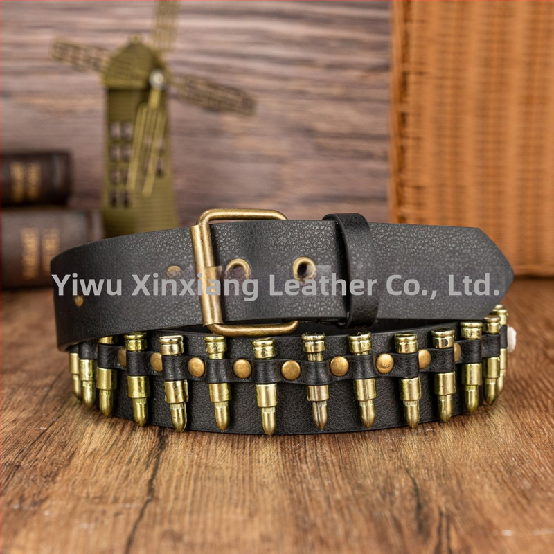 Трансграничен ретро пластмасов колан с куршуми, нов европейски и американски пънк колан от изкуствена кожа