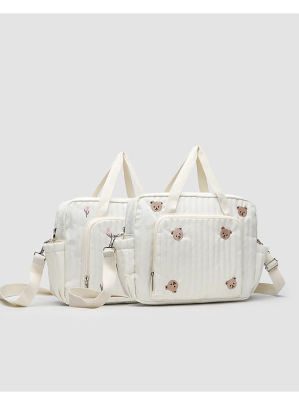 Geantă de umăr portabilă în stil coreean, tip mumie, capacitate mare, brodată cu urs, pentru mamă și bebeluș, geantă Super Fire, brodată cu linie, crossbody, pentru femei, geantă transfrontalieră la modă