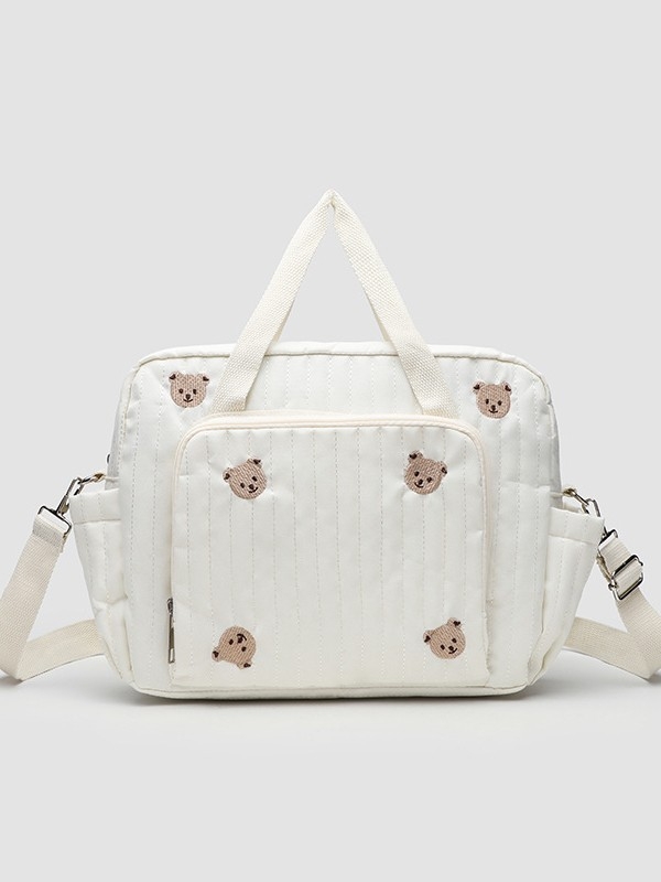 Geantă de umăr portabilă în stil coreean, tip mumie, capacitate mare, brodată cu urs, pentru mamă și bebeluș, geantă Super Fire, brodată cu linie, crossbody, pentru femei, geantă transfrontalieră la modă