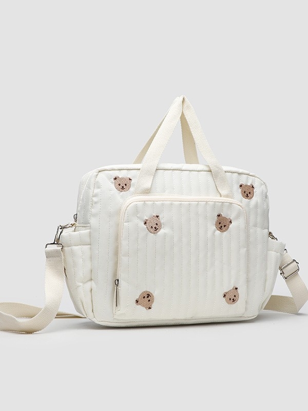 Geantă de umăr portabilă în stil coreean, tip mumie, capacitate mare, brodată cu urs, pentru mamă și bebeluș, geantă Super Fire, brodată cu linie, crossbody, pentru femei, geantă transfrontalieră la modă