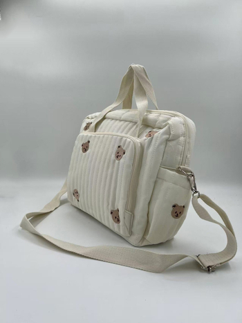 Geantă de călătorie coreeană Ins Bear, brodată, cu broderie, pentru mamă și bebeluș, cu capacitate mare, pentru ieșiri, cross-body, pentru mers pe jos, stil la modă Ins