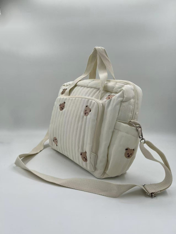 Geantă de călătorie coreeană Ins Bear, brodată, cu broderie, pentru mamă și bebeluș, cu capacitate mare, pentru ieșiri, cross-body, pentru mers pe jos, stil la modă Ins