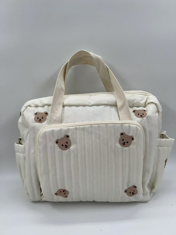 Geantă de călătorie coreeană Ins Bear, brodată, cu broderie, pentru mamă și bebeluș, cu capacitate mare, pentru ieșiri, cross-body, pentru mers pe jos, stil la modă Ins