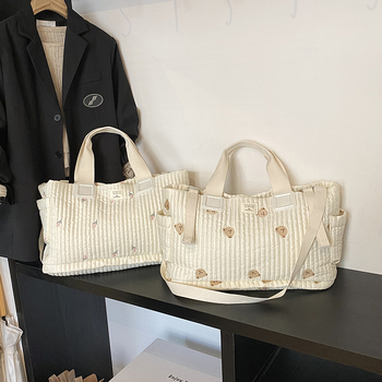 Határokon átnyúló nagy kapacitású hordozható anyukatáska Baoma cumisüveg pelenkatartó táska koreai hímzett medvés anya-babatáska