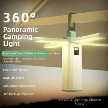 Външна висяща лампа за палатка в стил къмпинг, четирилистна, сгъваема, 90°, LED, за къмпинг, аварийно фенерче за открито