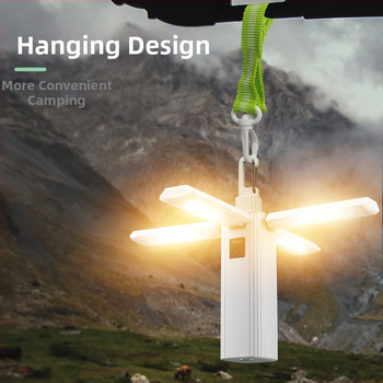 Външна висяща лампа за палатка в стил къмпинг, четирилистна, сгъваема, 90°, LED, за къмпинг, аварийно фенерче за открито