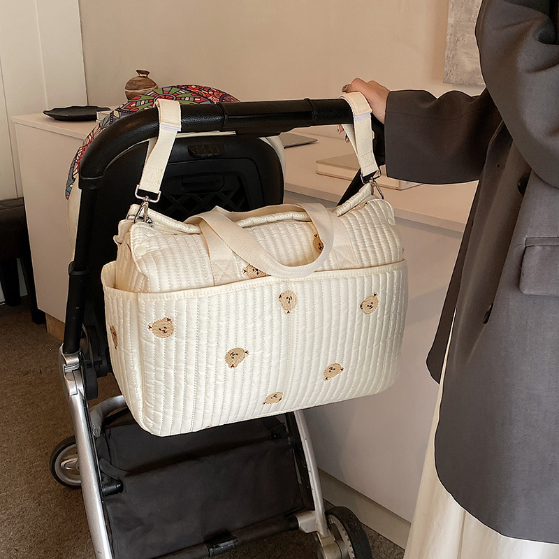 2025. aasta populaarne kvaliteetne suure mahutavusega emmekott, trükitud lihtne reisikäruga rippuv kott, multifunktsionaalne hoiukott