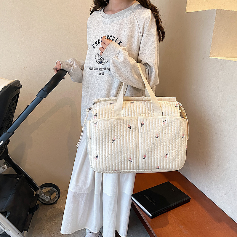 2025. aasta populaarne kvaliteetne suure mahutavusega emmekott, trükitud lihtne reisikäruga rippuv kott, multifunktsionaalne hoiukott