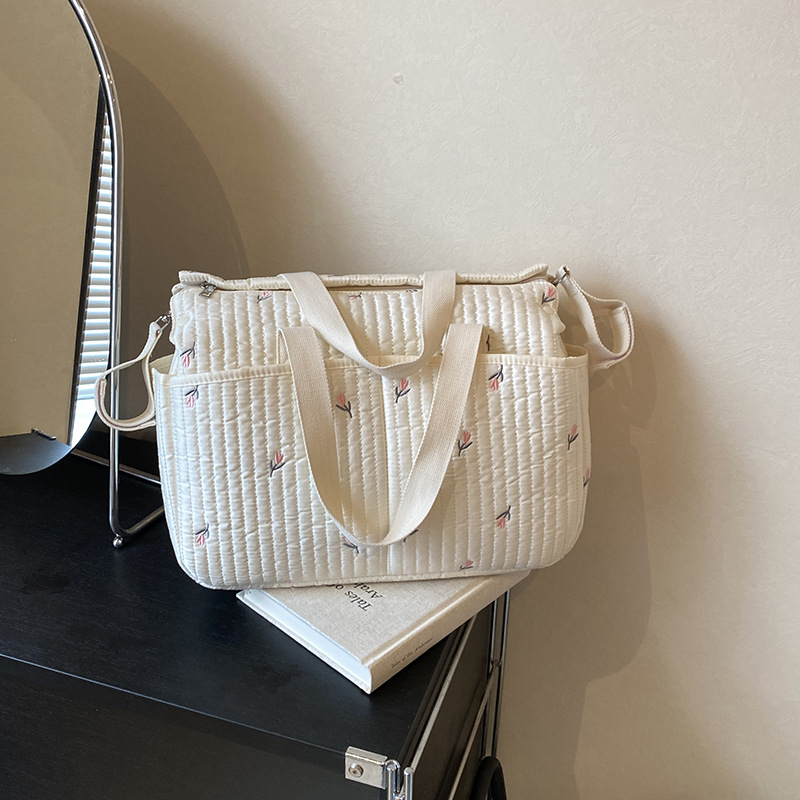 2025 Népszerű, kiváló minőségű, nagy kapacitású anyukatáska, nyomtatott, egyszerű utazókocsi-akasztótáska, többfunkciós tárolótáska