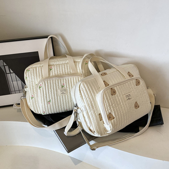 Koreai stílusú kézi múmiatáska, nagy kapacitású, hímzett maci mintás anyáról gyermekre szóló hátizsák, szupertüzes hímzésvonallal ellátott, vállra akasztható női táska, határokon átnyúló