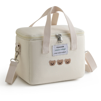 Nauja drobinė rankinė biuro darbuotojams su didelio talpumo „Baoma“ maisto ir pietų dėžutės maišeliu per petį.