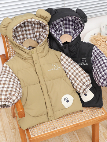 【Ārpus sezonas izpārdošana】Bērnu dūnu jaka ar multfilmu krāsām zēniem un meitenēm, mazuļiem un zīdaiņiem, flīsa un zīda mētelis, bērnu apģērbu vairumtirdzniecība