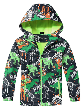 Dječja odjeća Charge Clothes Dječji kaput Proljetna nova dječja odjeća Dječja crtana majica s dinosaurima i patentnim zatvaračem Jakna Vodootporna vjetrovka