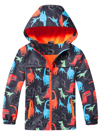 Dječja odjeća Charge Clothes Dječji kaput Proljetna nova dječja odjeća Dječja crtana majica s dinosaurima i patentnim zatvaračem Jakna Vodootporna vjetrovka