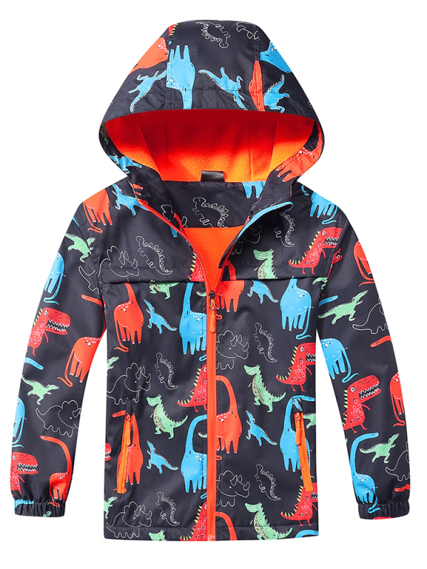 Dječja odjeća Charge Clothes Dječji kaput Proljetna nova dječja odjeća Dječja crtana majica s dinosaurima i patentnim zatvaračem Jakna Vodootporna vjetrovka