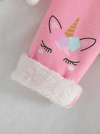 Παντελόνι 3 τεμαχίων από βελούδινο φλις μεταξωτό φλις για κορίτσια σε χρωματιστή εκτύπωση, σε 3 τεμάχια, για κορίτσια με διασυνοριακό ντύσιμο