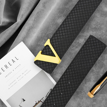 Ζώνη δύο στρώσεων από κράμα δέρματος αγελάδας με λεία αγκράφα, επαγγελματική, casual, ζώνη σε σχήμα V, απλή, μοντέρνα, καρό, παντελόνι, χονδρική