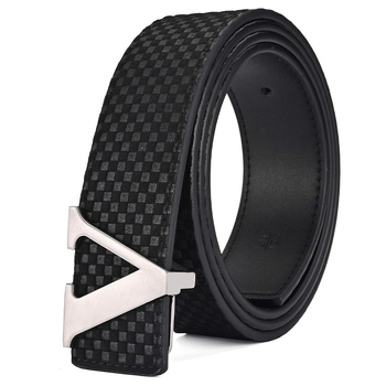 Ζώνη δύο στρώσεων από κράμα δέρματος αγελάδας με λεία αγκράφα, επαγγελματική, casual, ζώνη σε σχήμα V, απλή, μοντέρνα, καρό, παντελόνι, χονδρική