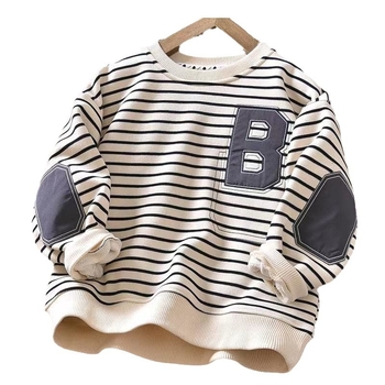 Lasteriiete talvepoiste triibuline dressipluus fliisvoodriga, paksendatud keskmise ja suure suurusega laste ühes tükis sametist laste pikkade varrukatega soe jope