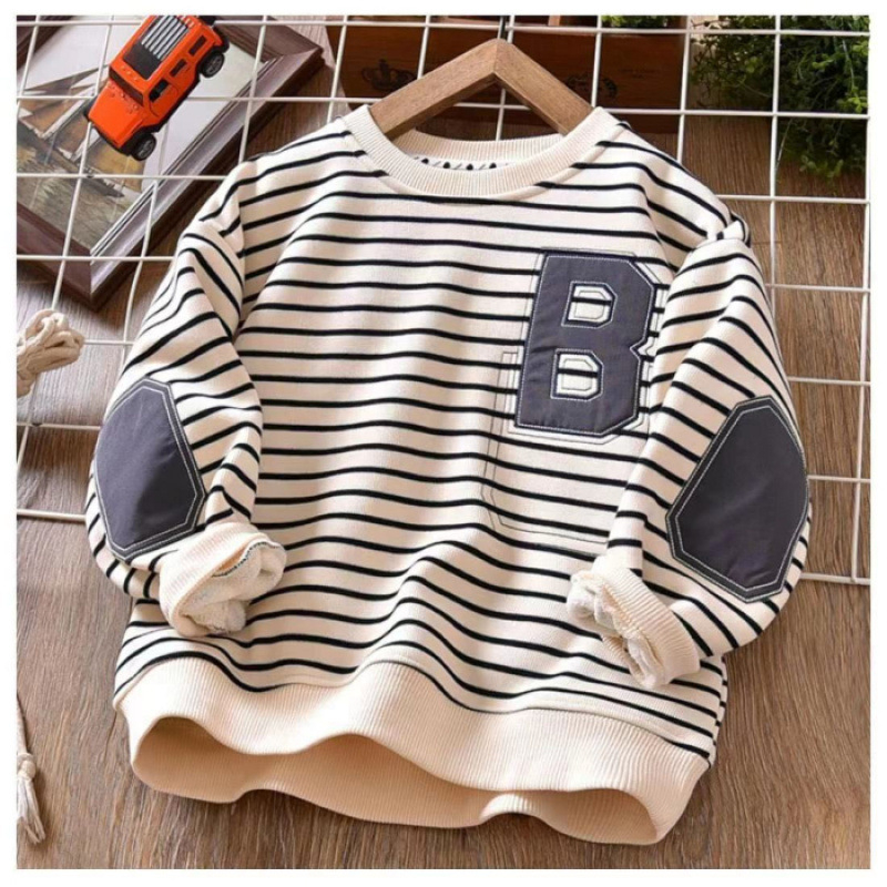 Lasteriiete talvepoiste triibuline dressipluus fliisvoodriga, paksendatud keskmise ja suure suurusega laste ühes tükis sametist laste pikkade varrukatega soe jope