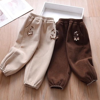 Παντελόνια για κορίτσια με βελούδο και πάχος για τον χειμώνα του 2025 Νέα παιδικά casual παντελόνια από κοτλέ για μεσήλικες, αθλητικά παντελόνια για το φθινόπωρο και τον χειμώνα
