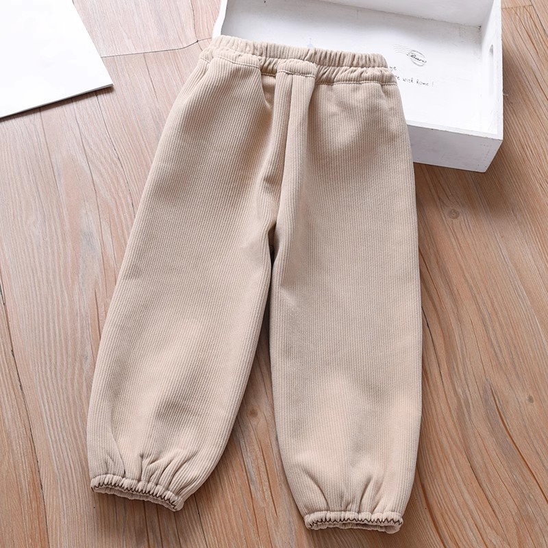 Djevojačke hlače s baršunom i zadebljanjem za zimu 2025. Nove ležerne kordurojne hlače za djecu srednje dobi, jesenske i zimske dječje sportske hlače