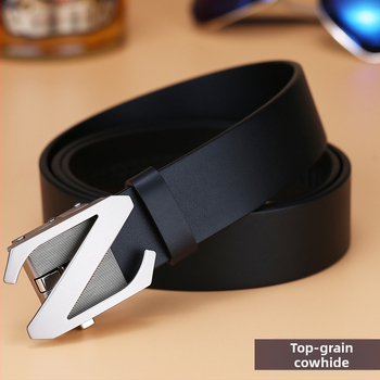 Cezhraničný najpredávanejší pánsky kožený opasok prvej vrstvy, osobnosť, ležérny, formálny, obchodný, list, automatický opasok na nohavice, generácia vlasov