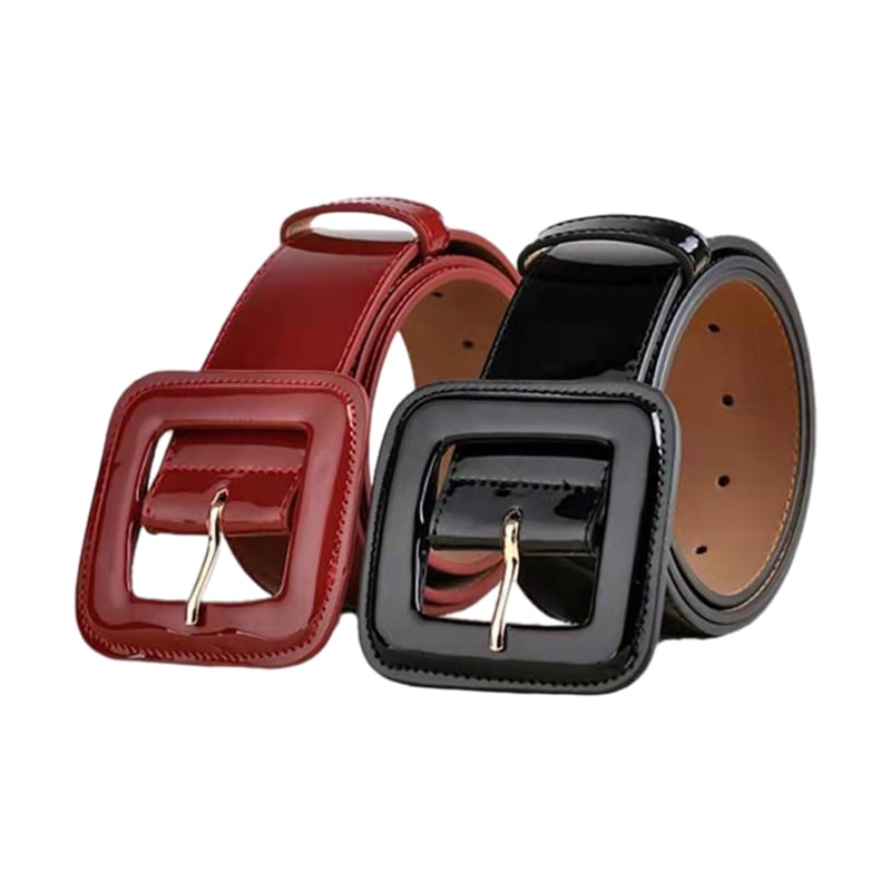 Νέα Ευρωπαϊκή Μοντέρνα Ζώνη από Γνήσιο Δέρμα, Μοντέρνα, Μαύρη και Κόκκινη, Διακοσμητική, Γυναικεία, Πολυχρηστική Ζώνη από Γνήσιο Δέρμα