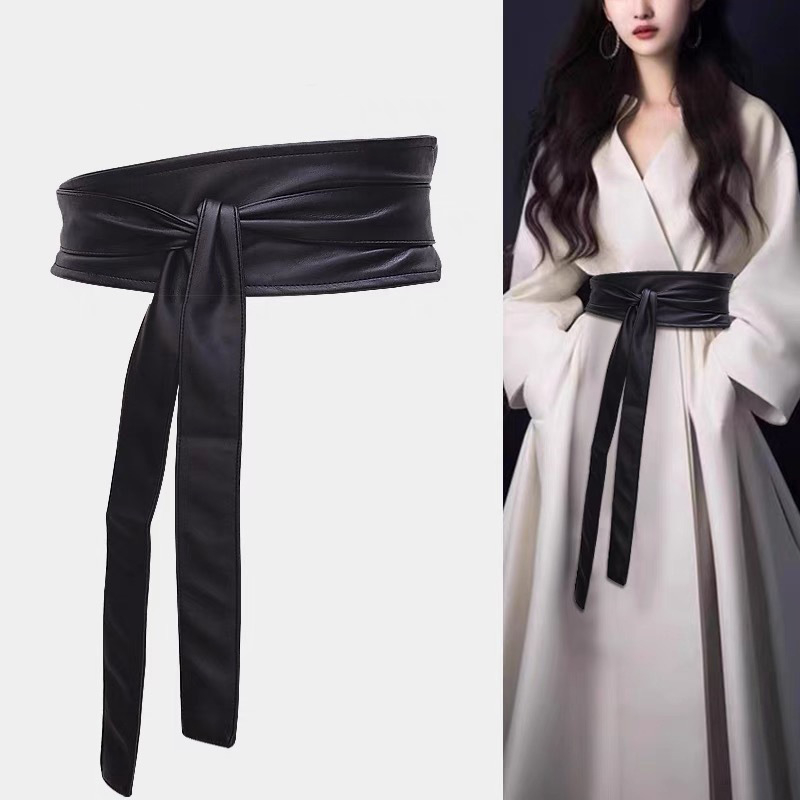 Дамски пояс с широк колан, ретро декоративна рокля, каки, с пола, пуловер, връхно облекло от висок клас, външна лента на талията