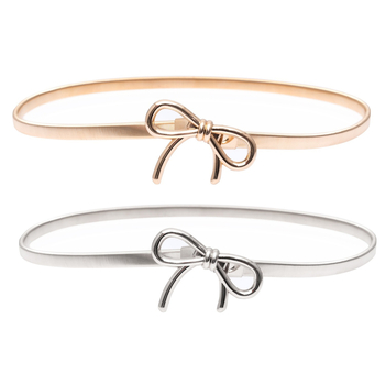 Fém öv Vékony deréklánc Női rugalmas öv Női dekoratív szoknyaöv Koreai divat Egyszerű, mindenhez illő rugalmas öv