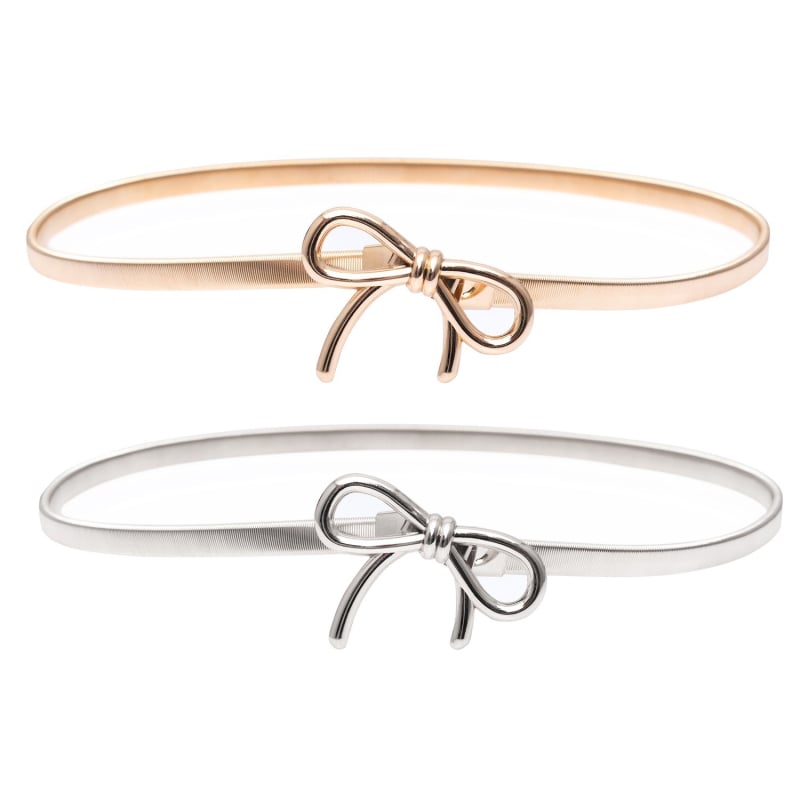 Fém öv Vékony deréklánc Női rugalmas öv Női dekoratív szoknyaöv Koreai divat Egyszerű, mindenhez illő rugalmas öv