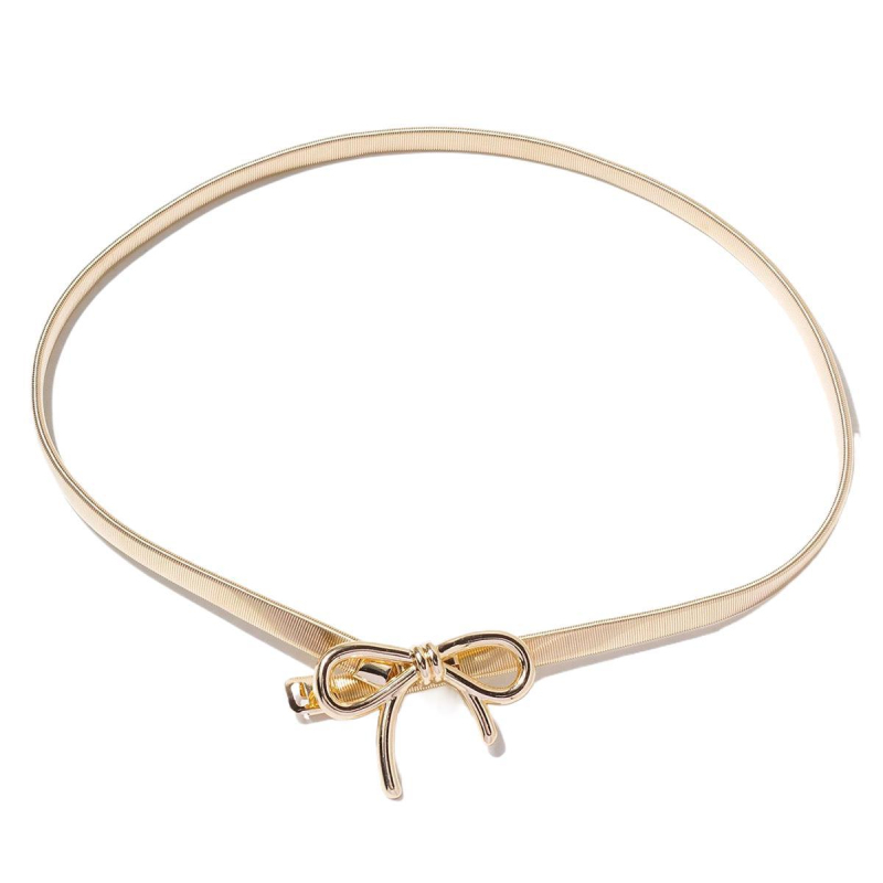 Fém öv Vékony deréklánc Női rugalmas öv Női dekoratív szoknyaöv Koreai divat Egyszerű, mindenhez illő rugalmas öv