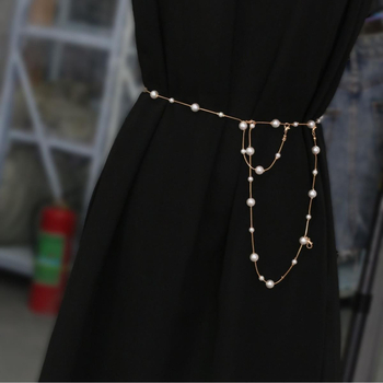Vöökett seeliku vöö naiste suvine pärlitega aksessuaarid kleit suvine kaunistus universaalne kett valge õhuke kett mitmekihiline