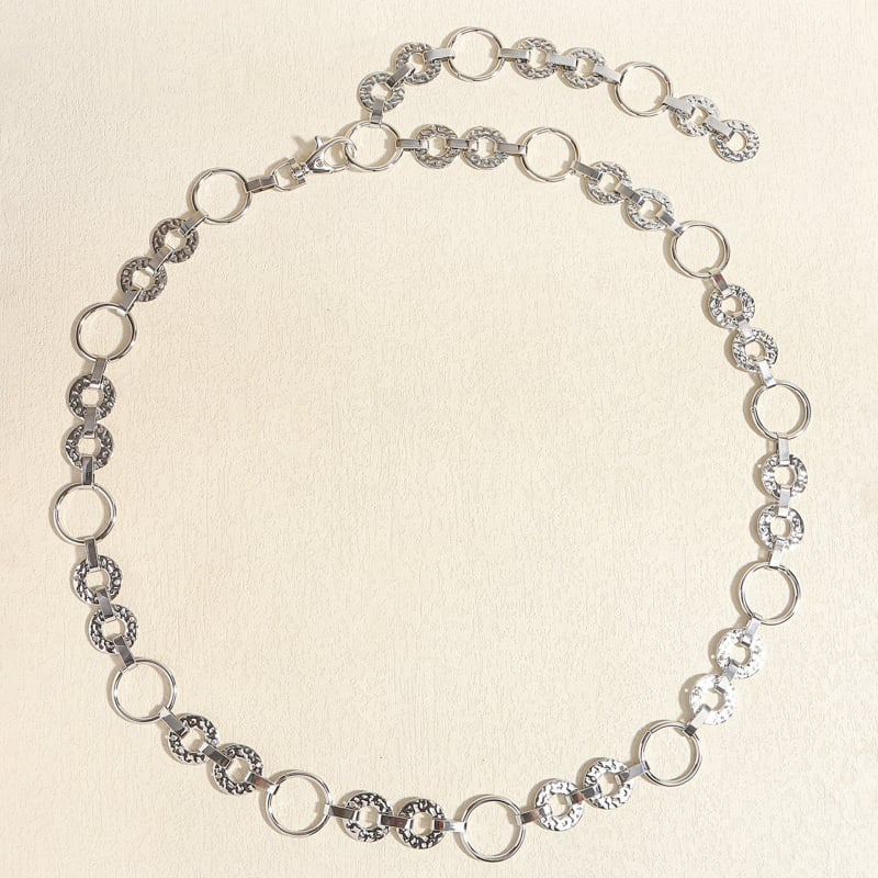 Lanț nou pentru talie, piese rotunde mici, la modă, Spice Girl, rochie decorativă, curea metalică atmosferică aurie și argintie, asortabilă