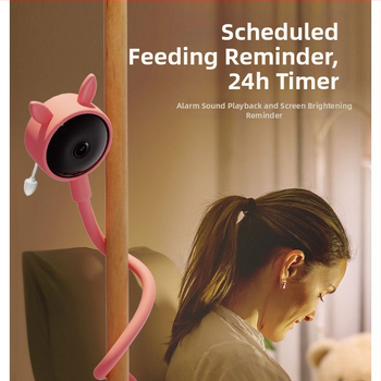 TUYA didelės raiškos kūdikių monitorius, didelės raiškos naktinio matymo temperatūros ir drėgmės aptikimas, pasukamas matymo kampas, realaus laiko domofonas