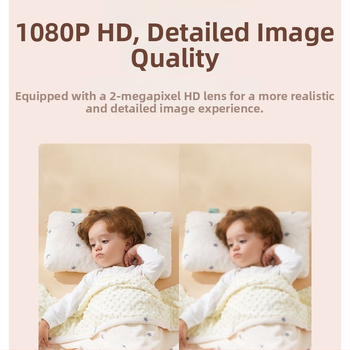 TUYA didelės raiškos kūdikių monitorius, didelės raiškos naktinio matymo temperatūros ir drėgmės aptikimas, pasukamas matymo kampas, realaus laiko domofonas
