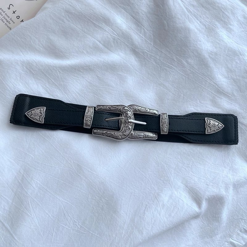 Винтидж дамско яке с двойна катарама, разтеглив ластик на талията, резбован златист и сребърен колан, черен колан, дамско яке за костюм