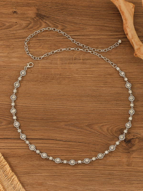 Piiriülene populaarne Euroopa ja Ameerika metallkonksuga rhinestones vöökett naistele mitmekülgne vöö, kleidi vöö aksessuaarid, õhuke vöökett