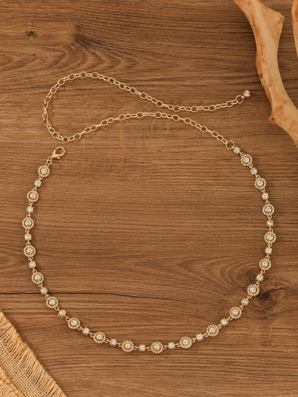 Piiriülene populaarne Euroopa ja Ameerika metallkonksuga rhinestones vöökett naistele mitmekülgne vöö, kleidi vöö aksessuaarid, õhuke vöökett