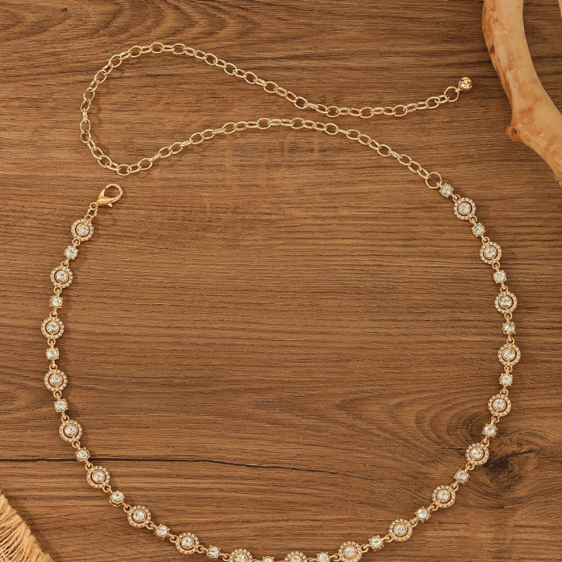 Piiriülene populaarne Euroopa ja Ameerika metallkonksuga rhinestones vöökett naistele mitmekülgne vöö, kleidi vöö aksessuaarid, õhuke vöökett