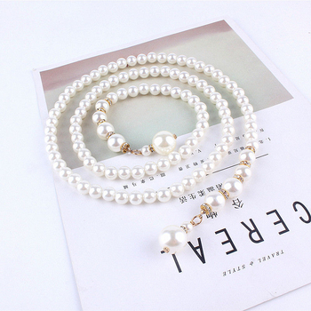 Νότια Κορέα μόδα γλυκιά ζώνη με μαργαριτάρια διακοσμητικό φόρεμα πουλόβερ all-match χάντρες μέσης αλυσίδα για γυναίκες χονδρικής