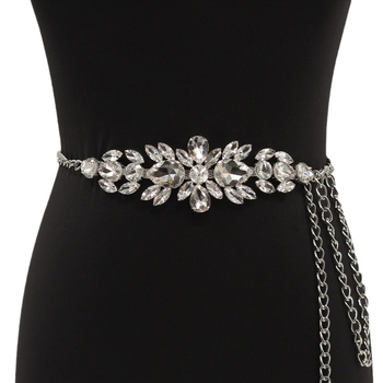 Naiste rhinestones inkrusteeritud metallketiga vöökaunistus kõrge vöökohaga ketiga mood seelik kleit õhtukleit aksessuaarid