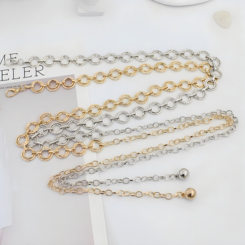 Seelik Mitmekülgne Rõngas Metallist Vöökett Naiste Korea Stiilis Dekoratiivne Kleit Õhuke Vöö Reguleeritav Keti Aksessuaarid Vöökoht