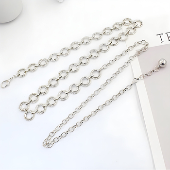 Seelik Mitmekülgne Rõngas Metallist Vöökett Naiste Korea Stiilis Dekoratiivne Kleit Õhuke Vöö Reguleeritav Keti Aksessuaarid Vöökoht