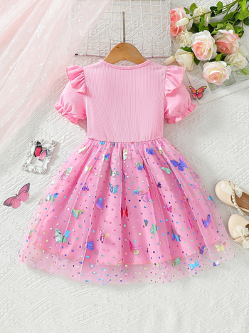 Διασυνοριακό φόρεμα κοριτσιών εξωτερικού εμπορίου καλοκαίρι 25 καλοκαίρι νέα παιδική φούστα με φουσκωτό μωρό κέικ ξένου στυλ πριγκίπισσας