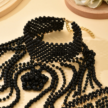 Ευρωπαϊκά και Αμερικανικά Διασυνοριακά Κοσμήματα Γυναικεία Υφαντά Λουλούδια σε Καυτές Πωλήσεις Νέο Υφαντό Κολιέ με Αλυσίδα Σάλι