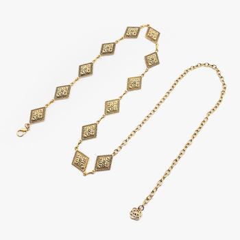 Νέα σκαλιστή γεωμετρική ρετρό αλυσίδα μέσης για γυναίκες διασυνοριακό μέταλλο κομψό ευέλικτο δυτικό κλασικό εργοστάσιο άμεση πώληση