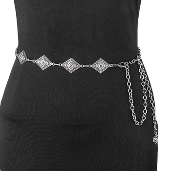 Νέα σκαλιστή γεωμετρική ρετρό αλυσίδα μέσης για γυναίκες διασυνοριακό μέταλλο κομψό ευέλικτο δυτικό κλασικό εργοστάσιο άμεση πώληση
