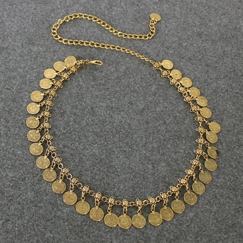 Etnilise stiili metallist vöökett naistele seelikuga, retro mitmekülgne boheemlaslik tantsukleitide dekoratiivne vöö aksessuaarid